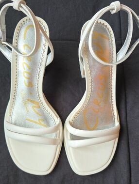 Circus by Sam Edelman Holly Bright White Strappy Block Heel Sandals